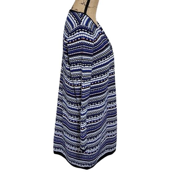Kasper blue and white striped heavy weight long cardigan sweater size small - Picture 4 of 6